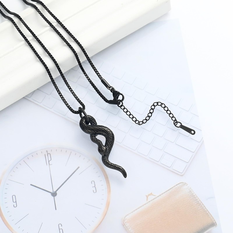 XSMZB Cremation Jewelry Snake Urn Necklace for Ashes Stainless Steel