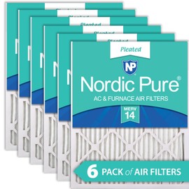 Nordic Pure 12x24x1 (11 1/2 x 23 1/2 x 3/4) Pleated MERV 14 Air Filters 6 Pack