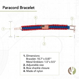 Desert Cactus United States of America Flag Paracord Bracelet USA - Adjustable Size (Paracord)