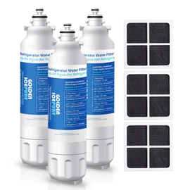 GOLDEN ICEPURE RWF3500A Refrigerator Water Filter & Air Filter Combo, Compatible with LG LT800P, Kenmore 469490, ADQ73613401, LSXS26366D, LUPXS3186N, LSXS26366S, LT120F, FL-RF20, R-9490, DWF-35