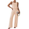 Pink Queen Jumpsuits for Women Casual Sleeveless Crewneck Wide Leg