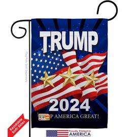 Trump Pence 2020 Garden Flag Set Wall Hanger Patriotic Vote President Democrat Republican Tea Party United State American Election House Banner Small Yard Gift Double-Sided, 13"x 18.5", Thick Fabric