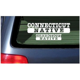 Connecticut Native - White Lettering Vinyl Sticker Window Decal