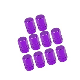 HEROFFIX 10pcs Purple Tire Stem Valve Caps Wheel Valve Covers Car Dustproof Hexagon Shape Aluminium Alloy Tire Cap Replace Parts