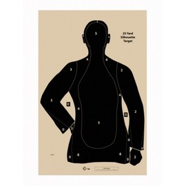 B-21E Target, 21 Yard Target, Shooting Paper Targets, 22.5" x 35", Police Silhouette (Black, 100)