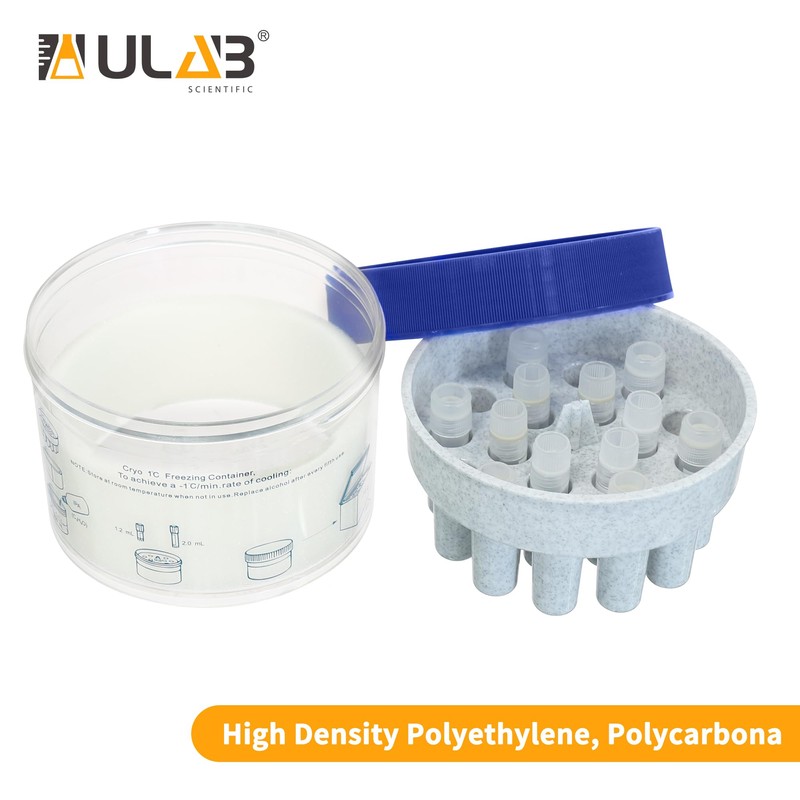 ULAB Scientific Cryo-Safe -1ââ€žÆ’(-33.8ââ€žâ€°) Freezing Container Polycarbonate Jar with High-Density