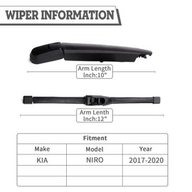 HODEE Rear Wiper Arm Blade Nut Set Replacement for KIA NIRO 2017-2020,Back Windshield Wiper Assembly with Window Wiper Cap Cover Accessories Sw Refill