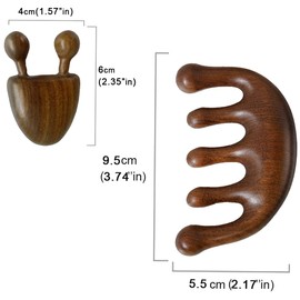 Wooden Massage Comb with Wide Tooth，Natural Wooden Massage Comb, scalp Massager Round Tooth Comb，Face Lift Tools for Fatigue Relief Point Massage and Scraping Manual Lymph Drainage Massage