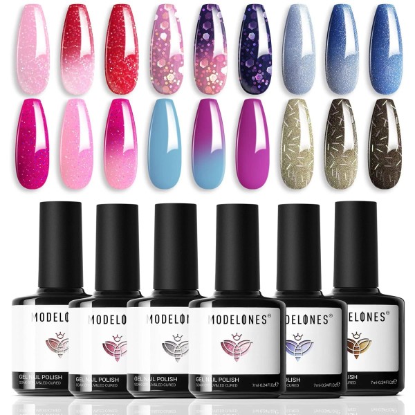 MODELONES Mood Gel Nail Polish Set Temperature Color Changing A1