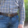 Nickel Smart Mt. Pisgah Titanium Brown Distressed Leather Belt -