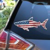 Shark Fishing Sticker: Tactical Shark Fish USA Flag Sticker Decal