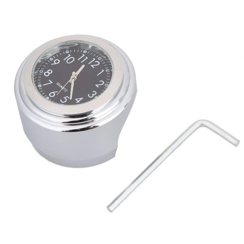 MASO 2pcs 7/8 Inch Motorcycle Handlebar Clock and Thermometer Universal