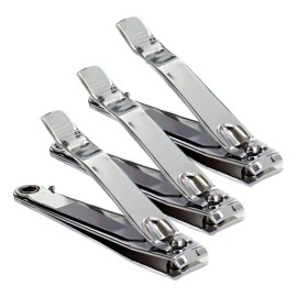 3 Cortauñas Medianos De Acero Pedicura Manicure, Mc Nails Color Metálico.                                                                             