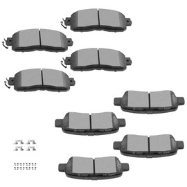 BRAKEUS D905 D1650 Front Rear Disc Ceramic Brake Pad Set w/Hardware For Nissan Altima 2013-2023