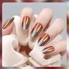 72Pcs Chrome Nail Tips Cat Eye Press on False Nails
