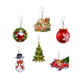 COLLBATH Xmas Dangler Earrings 6 Pack Christmas Ear Jewelry Trendy Ear Jewelry for Women