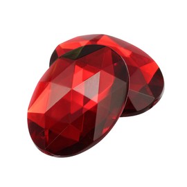 40x30mm Red Ruby H103 Large Flat Back Oval Acrylic Rhinestones Cosplay Costume Gems Plastic Jewels Embelishments DIY Crafts Gemstones - 4 Pieces