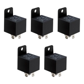 Pack of 5 Relays 12 V 40 A, 5 Pin Car Relay, Car Moto Coil Switching Relay with High Load Capacity, Ideal for Cars, Motorcycles and Scooters, Robust and Durable Relay with Universal Compatibility