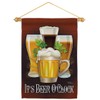 Breeze Decor Beer It's O'clock Garden Flag Set Wood Dowel