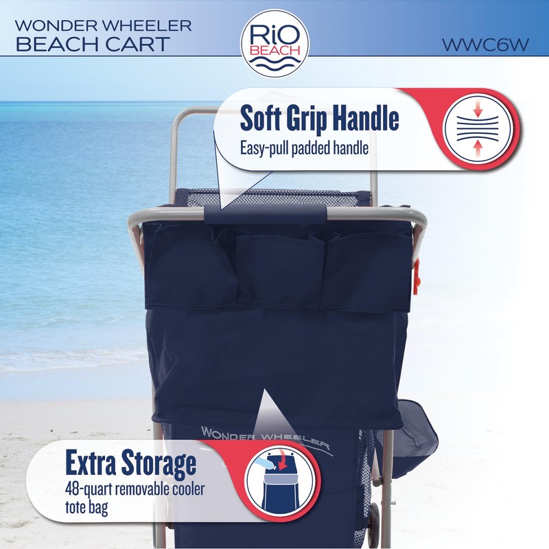 Rio Beach Wonder Wheeler Deluxe Utility, Lawn, and Beach Foldable