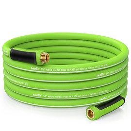 RAINPOINT Garden Hose 50ft - Flexible Heavy Duty Water Hose with Swivel Handle - Lightweight, Hybrid Rubber, 5/8", Male to Female