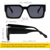 SHEEN KELLY Retro Thick Rectangle Chunky Sunglasses Women Men Trendy