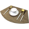 GoTCele Wedge Shape Placemats for Round Dinner Table Woven Vinyl