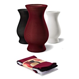 VACE Decorative Vase Covers | Floral Décor Accent Vase Sleeves, Fits 7" - 11" Vase Height - Wine/White/Black (3 Pack)