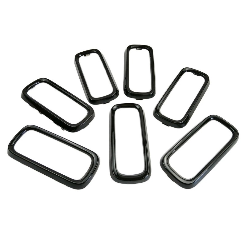 XBEEK Glossy Black Front Grille Clip-in Grill Insert Rings for