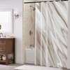 GCIREC Brown Marble Shower Curtain, Grey Brown Modern Abstract Wave