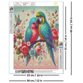 FAMA.store 5D Diamond Painting Kits for Adults - DIY Art and Crafts Kit with Full Drill Diamonds,Design Perfect for Beginners and Home Wall Decoration 12x16 Inch, Lovly Birds