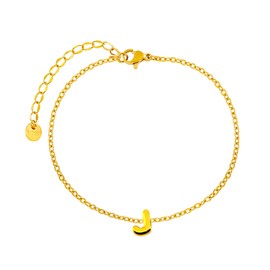 Only faith Women's Bracelet with Initial Letter, Stainless Steel, Original Gift for Girlfriend, 20 cm, Stainless Steel, No Gemstone, Stainless Steel, No Gemstone