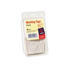 Avery White Marking Tags, Strung, 1-3/4" x 1-3/32", Pack of 100 (11062)