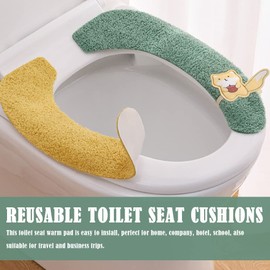 DAJUXIN 4 Pairs Reusable Toilet Seat Cushions Washable and Reusable Toilet Seat Pad Cute Toilet Seat Cushion Soft Toilet Seat Cover Cushion for Universal Toilet Cover