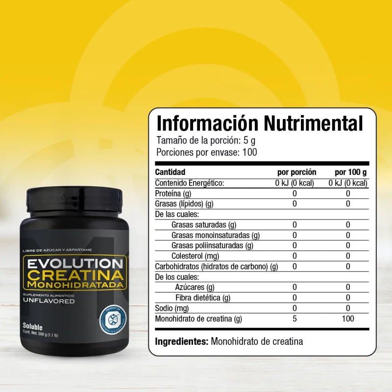 Suplemento en polvo Evolution Nutraceutical Creatina monohidratada x 500g
