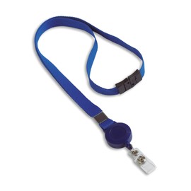 ID Card Pros Retractable Lanyard Badge Reel Combo with Breakaway, 30-Inch Cord, Pack of 25 (Blue)