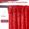 Party Backdrop Curtains 2 Pcs 5FTx10FT Red Sequin Backdrop Sparkly