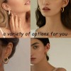 Aretes para Mujer;Joyeria 45 Pares Aretes Mujer Oro Pendientes Joyeria