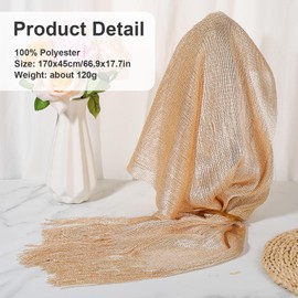 Jeffdad Glitter Stole Women's Festive Stole for Evening Dress Sheer Chiffon Cloths with Buckle, Glitter Festive Wedding Stole Scarf for Wedding Bridal Shoulder Scarf, gold