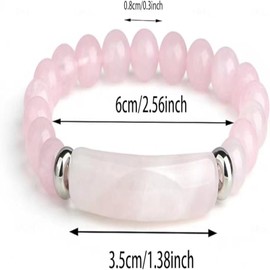 IQIC Link Pheromone Bracelet for Women Pink Quartz Crystal Pheromone Bracelet Rose Quartz Stretch Bracelets Healing Crystal Bracelet Green Natural Stone Bracelets Jewelry, N, no gemstone