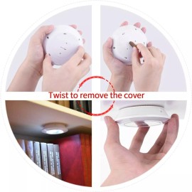 Techbee LED Tap Lights wall Stick On Push Battery Cordless Powered Puck 2 Pack