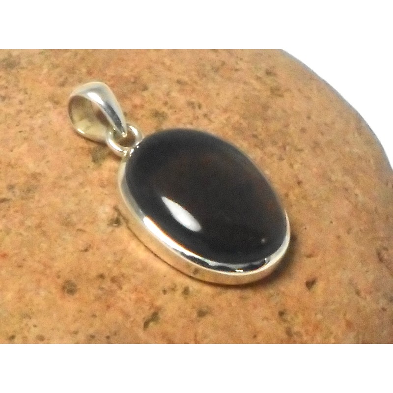 SQP2210141 Sterling Silver Smoky Quartz Pendant, Sterling Silver, Madeira Citrine