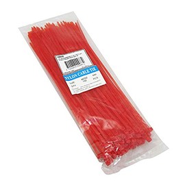 100 x Plastic Nylon Cable Ties Rilan Type 3.6mm x 250mm, red
