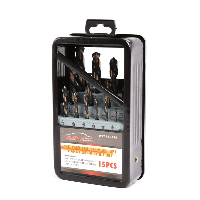 Left Hand Drill Bit Set, 15 Piece | M2 HSS