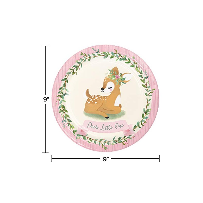 Little Deer First Birthday Paper Plates, 8 ct