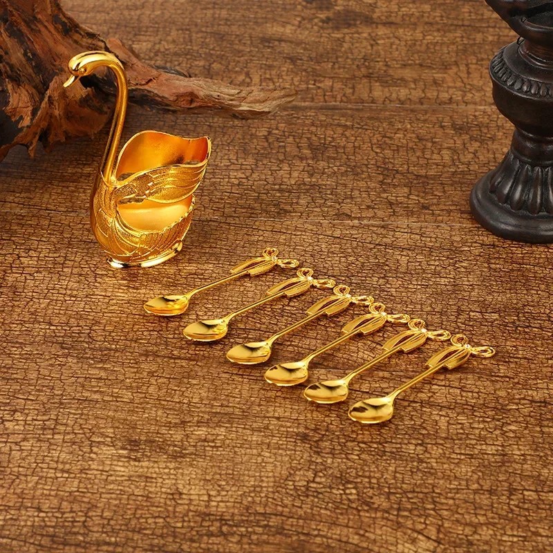 Elegant Swan Spoon and Fork Holder, Decorative Metal Cutlery Organizer