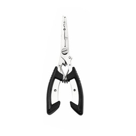 Fishing Pliers Scissors Curved Tweezers Fish Lip Gripper Remover Split Ring Line Cutter Fish Holder Fly Fishing Tool Fishing Equipment - Black