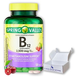 Spring Valley B12 2500 mcg- Quick-Dissolve Cherry Flavor 120 ct (Pack of 1), Boxed by Fusion Shop Store