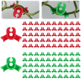 Orchideeknc 100 Stück Pflanzenbieger, Pflanzentrainer für Niedrige Belastung, 90° Pflanzenstamm Trainer, Pflanzen Stützklammern, Rot + Grün