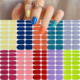 NAIL ANGEL 1SET Nails Strips Pure Color Combination Nail Wrap Nail Art Full Cover Sticker Fashion Designs Sticker Easy-Way Summer Beach Holiday Style Pedicure for Women Pure Color (YA017-10PCS)